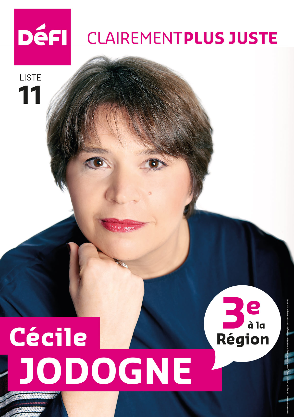 Cécile Jodogne, candidate DéFI, 3ème à l'élection du parlement de la Région de Bruxelles-Capitale
