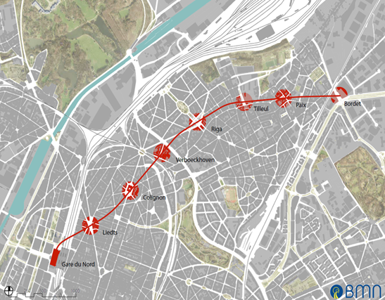 Tracé du nouveau Métro Nord
